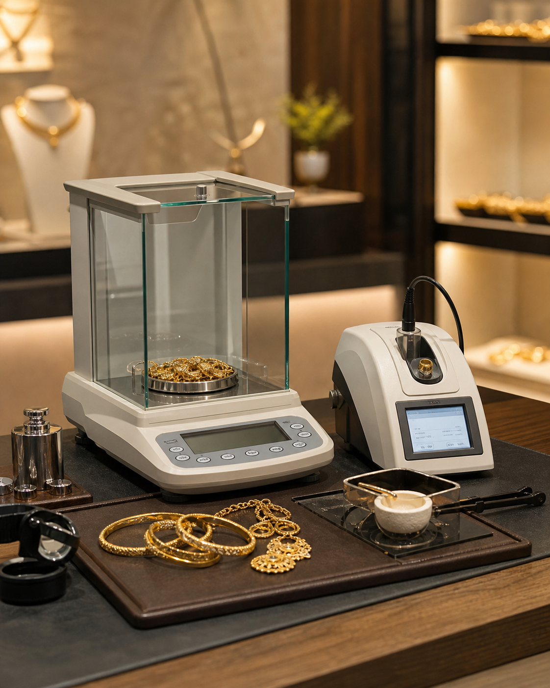Gold exchange weighing, melting and purity testing process